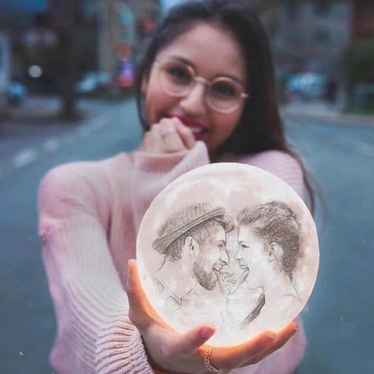 3D Personalised Photo Moon Lamp 10 CM